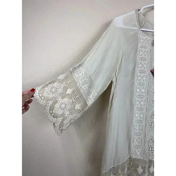 Johnny Was Blouse Tunic Embroidered Womens Size S Lace Boho - Picture 2 of 10